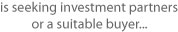 seeking investors or suitable buyer